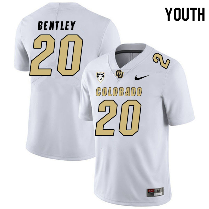 Youth #20 LaVonta Bentley Colorado Buffaloes College Football Jerseys Stitched Sale-White